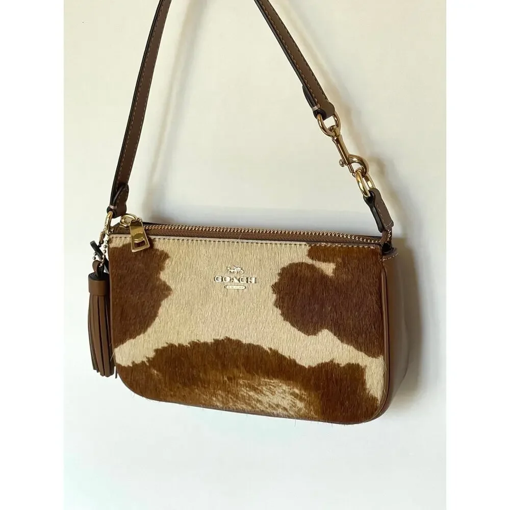 Coach Nolita 19 Wristlet Haircalf Cow Print Leather CDW34  B